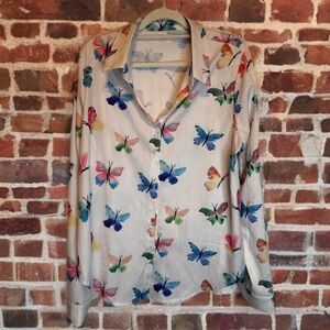 Colorful Butterfly Print Shirt